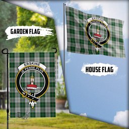 Scottish Erskine Green Tartan Flag with Family Crest - Tartan Garden Flag Scottish Plaid Tartan Plaid - ScotsTee - scotstee.com