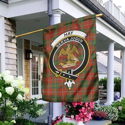 Scottish Hay Ancient Tartan Flag with Family Crest - Tartan Garden Flag Scottish Plaid Tartan Plaid - ScotsTee - scotstee.com