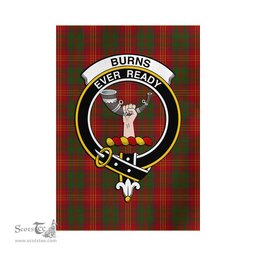 Scottish Burns Tartan Flag with Family Crest - Tartan Garden Flag Scottish Plaid Tartan Plaid - ScotsTee - scotstee.com