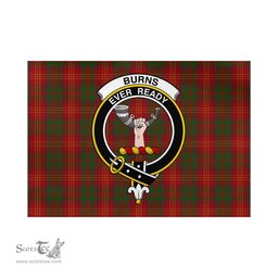 Scottish Burns Tartan Flag with Family Crest - Tartan Garden Flag Scottish Plaid Tartan Plaid - ScotsTee - scotstee.com
