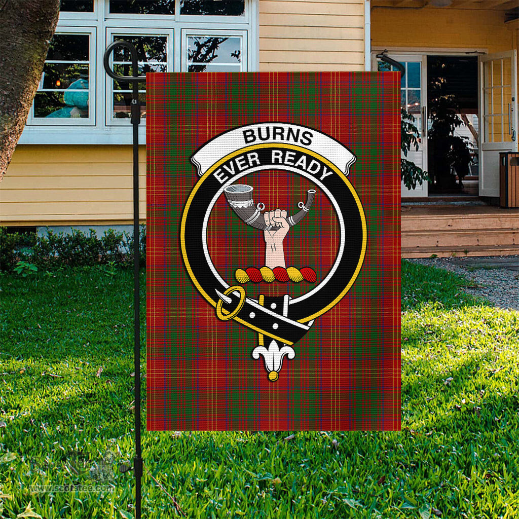 Scottish Burns Tartan Flag with Family Crest - Tartan Garden Flag Scottish Plaid Tartan Plaid - ScotsTee - scotstee.com