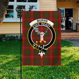 Scottish Burns Tartan Flag with Family Crest - Tartan Garden Flag Scottish Plaid Tartan Plaid - ScotsTee - scotstee.com