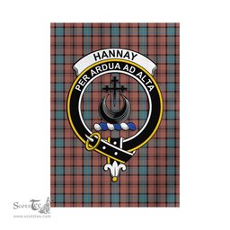 Scottish Hannay Dress Tartan Flag with Family Crest - Tartan Garden Flag Scottish Plaid Tartan Plaid - ScotsTee - scotstee.com