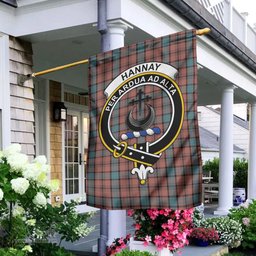 Scottish Hannay Dress Tartan Flag with Family Crest - Tartan Garden Flag Scottish Plaid Tartan Plaid - ScotsTee - scotstee.com