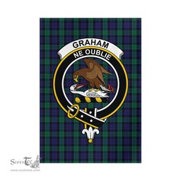 Scottish Graham of Menteith Tartan Flag with Family Crest - Tartan Garden Flag Scottish Plaid Tartan Plaid - ScotsTee - scotstee.com