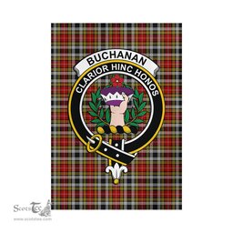 Scottish Buchanan Old Dress Tartan Flag with Family Crest - Tartan Garden Flag Scottish Plaid Tartan Plaid - ScotsTee - scotstee.com