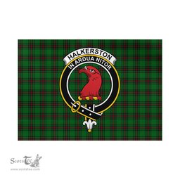 Scottish Halkerston Tartan Flag with Family Crest - Tartan Garden Flag Scottish Plaid Tartan Plaid - ScotsTee - scotstee.com