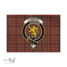 Scottish Cumming Hunting Weathered Tartan Flag with Family Crest - Tartan Garden Flag Scottish Plaid Tartan Plaid - ScotsTee - scotstee.com
