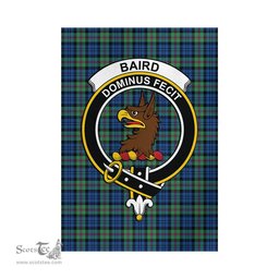 Scottish Baird Ancient Tartan Flag with Family Crest - Tartan Garden Flag Scottish Plaid Tartan Plaid - ScotsTee - scotstee.com