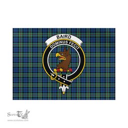 Scottish Baird Ancient Tartan Flag with Family Crest - Tartan Garden Flag Scottish Plaid Tartan Plaid - ScotsTee - scotstee.com