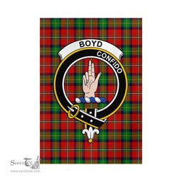 Scottish Boyd Modern Tartan Flag with Family Crest - Tartan Garden Flag Scottish Plaid Tartan Plaid - ScotsTee - scotstee.com