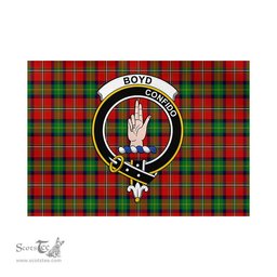 Scottish Boyd Modern Tartan Flag with Family Crest - Tartan Garden Flag Scottish Plaid Tartan Plaid - ScotsTee - scotstee.com
