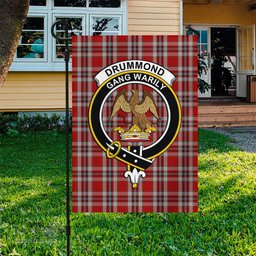 Scottish Drummond of Perth Dress Tartan Flag with Family Crest - Tartan Garden Flag Scottish Plaid Tartan Plaid - ScotsTee - scotstee.com
