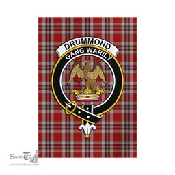 Scottish Drummond of Perth Dress Tartan Flag with Family Crest - Tartan Garden Flag Scottish Plaid Tartan Plaid - ScotsTee - scotstee.com