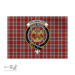 Scottish Drummond of Perth Dress Tartan Flag with Family Crest - Tartan Garden Flag Scottish Plaid Tartan Plaid - ScotsTee - scotstee.com