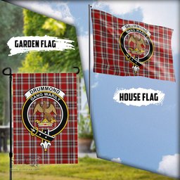 Scottish Drummond of Perth Dress Tartan Flag with Family Crest - Tartan Garden Flag Scottish Plaid Tartan Plaid - ScotsTee - scotstee.com
