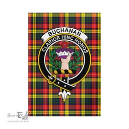 Scottish Buchanan Modern Tartan Flag with Family Crest - Tartan Garden Flag Scottish Plaid Tartan Plaid - ScotsTee - scotstee.com