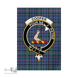 Scottish Cooper Tartan Flag with Family Crest - Tartan Garden Flag Scottish Plaid Tartan Plaid - ScotsTee - scotstee.com