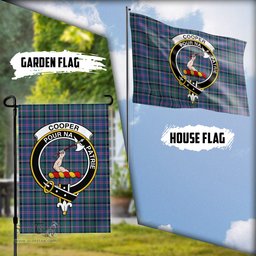 Scottish Cooper Tartan Flag with Family Crest - Tartan Garden Flag Scottish Plaid Tartan Plaid - ScotsTee - scotstee.com