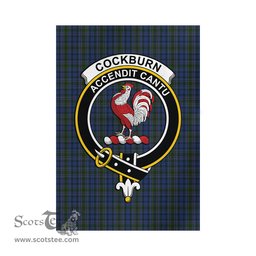 Scottish Cockburn Blue Tartan Flag with Family Crest - Tartan Garden Flag Scottish Plaid Tartan Plaid - ScotsTee - scotstee.com