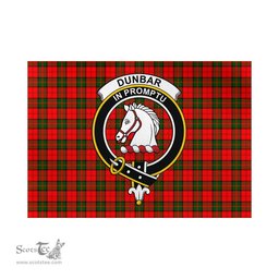 Scottish Dunbar Modern Tartan Flag with Family Crest - Tartan Garden Flag Scottish Plaid Tartan Plaid - ScotsTee - scotstee.com