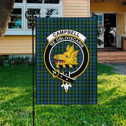 Scottish Campbell of Argyll #02 Tartan Flag with Family Crest - Tartan Garden Flag Scottish Plaid Tartan Plaid - ScotsTee - scotstee.com