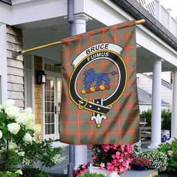 Scottish Bruce Ancient Tartan Flag with Family Crest - Tartan Garden Flag Scottish Plaid Tartan Plaid - ScotsTee - scotstee.com