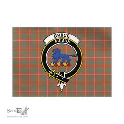 Scottish Bruce Ancient Tartan Flag with Family Crest - Tartan Garden Flag Scottish Plaid Tartan Plaid - ScotsTee - scotstee.com