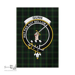 Scottish Gunn Logan Tartan Flag with Family Crest - Tartan Garden Flag Scottish Plaid Tartan Plaid - ScotsTee - scotstee.com