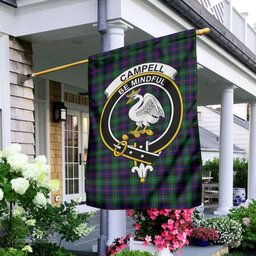Scottish Campbell of Cawdor Modern Tartan Flag with Family Crest - Tartan Garden Flag Scottish Plaid Tartan Plaid - ScotsTee - scotstee.com