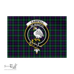 Scottish Campbell of Cawdor Modern Tartan Flag with Family Crest - Tartan Garden Flag Scottish Plaid Tartan Plaid - ScotsTee - scotstee.com
