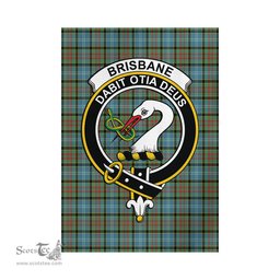Scottish Brisbane modern Tartan Flag with Family Crest - Tartan Garden Flag Scottish Plaid Tartan Plaid - ScotsTee - scotstee.com