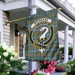 Scottish Brisbane modern Tartan Flag with Family Crest - Tartan Garden Flag Scottish Plaid Tartan Plaid - ScotsTee - scotstee.com