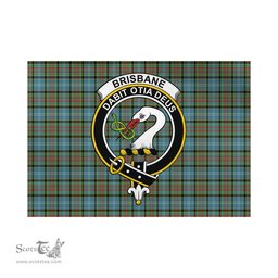 Scottish Brisbane modern Tartan Flag with Family Crest - Tartan Garden Flag Scottish Plaid Tartan Plaid - ScotsTee - scotstee.com