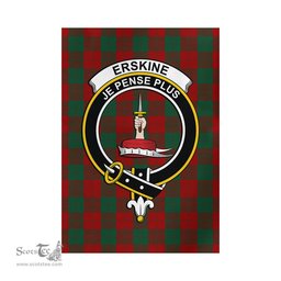 Scottish Erskine Tartan Flag with Family Crest - Tartan Garden Flag Scottish Plaid Tartan Plaid - ScotsTee - scotstee.com