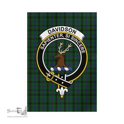 Scottish Davidson Tartan Flag with Family Crest - Tartan Garden Flag Scottish Plaid Tartan Plaid - ScotsTee - scotstee.com