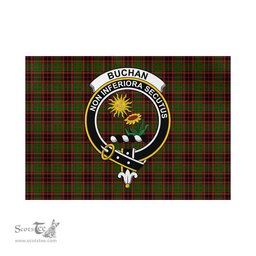 Scottish Buchan Modern Tartan Flag with Family Crest - Tartan Garden Flag Scottish Plaid Tartan Plaid - ScotsTee - scotstee.com
