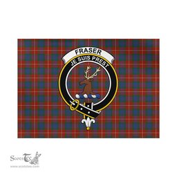 Scottish Fraser Ancient Tartan Flag with Family Crest - Tartan Garden Flag Scottish Plaid Tartan Plaid - ScotsTee - scotstee.com