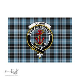 Scottish Clark Ancient Tartan Flag with Family Crest - Tartan Garden Flag Scottish Plaid Tartan Plaid - ScotsTee - scotstee.com
