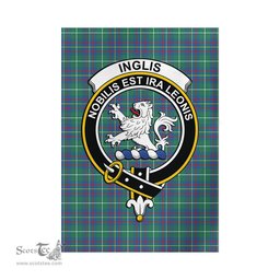 Scottish Inglis Ancient Tartan Flag with Family Crest - Tartan Garden Flag Scottish Plaid Tartan Plaid - ScotsTee - scotstee.com