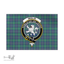 Scottish Inglis Ancient Tartan Flag with Family Crest - Tartan Garden Flag Scottish Plaid Tartan Plaid - ScotsTee - scotstee.com