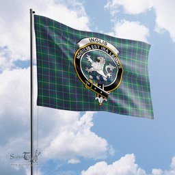 Scottish Inglis Ancient Tartan Flag with Family Crest - Tartan Garden Flag Scottish Plaid Tartan Plaid - ScotsTee - scotstee.com