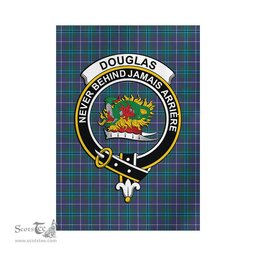 Scottish Douglas Modern Tartan Flag with Family Crest - Tartan Garden Flag Scottish Plaid Tartan Plaid - ScotsTee - scotstee.com
