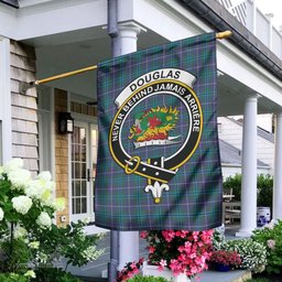 Scottish Douglas Modern Tartan Flag with Family Crest - Tartan Garden Flag Scottish Plaid Tartan Plaid - ScotsTee - scotstee.com