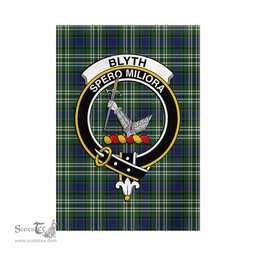 Scottish Blyth Tartan Flag with Family Crest - Tartan Garden Flag Scottish Plaid Tartan Plaid - ScotsTee - scotstee.com