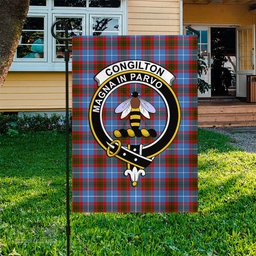 Scottish Congilton Tartan Flag with Family Crest - Tartan Garden Flag Scottish Plaid Tartan Plaid - ScotsTee - scotstee.com