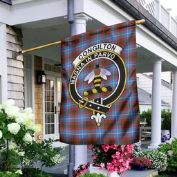 Scottish Congilton Tartan Flag with Family Crest - Tartan Garden Flag Scottish Plaid Tartan Plaid - ScotsTee - scotstee.com