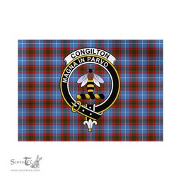 Scottish Congilton Tartan Flag with Family Crest - Tartan Garden Flag Scottish Plaid Tartan Plaid - ScotsTee - scotstee.com