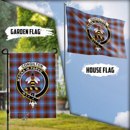 Scottish Congilton Tartan Flag with Family Crest - Tartan Garden Flag Scottish Plaid Tartan Plaid - ScotsTee - scotstee.com