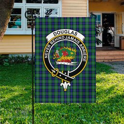 Scottish Douglas Tartan Flag with Family Crest - Tartan Garden Flag Scottish Plaid Tartan Plaid - ScotsTee - scotstee.com